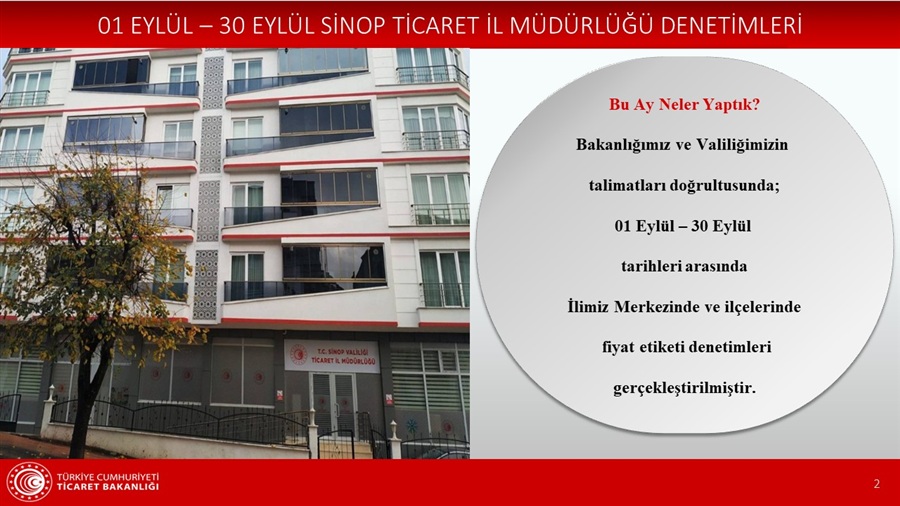SİNOP TİCARET İL MÜDÜRLÜĞÜ 2026 YILI EYLÜL AYI PİYASA GÖZETİMİ VE DENETİMİ RAPORU